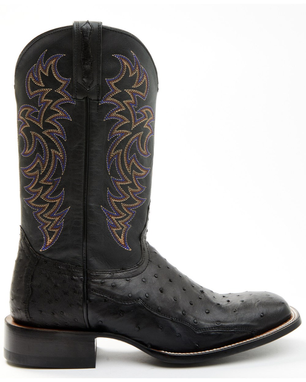Cody James - Men's Exotic Full-Quill Ostrich Western Boots - Broad Square Toe | Black