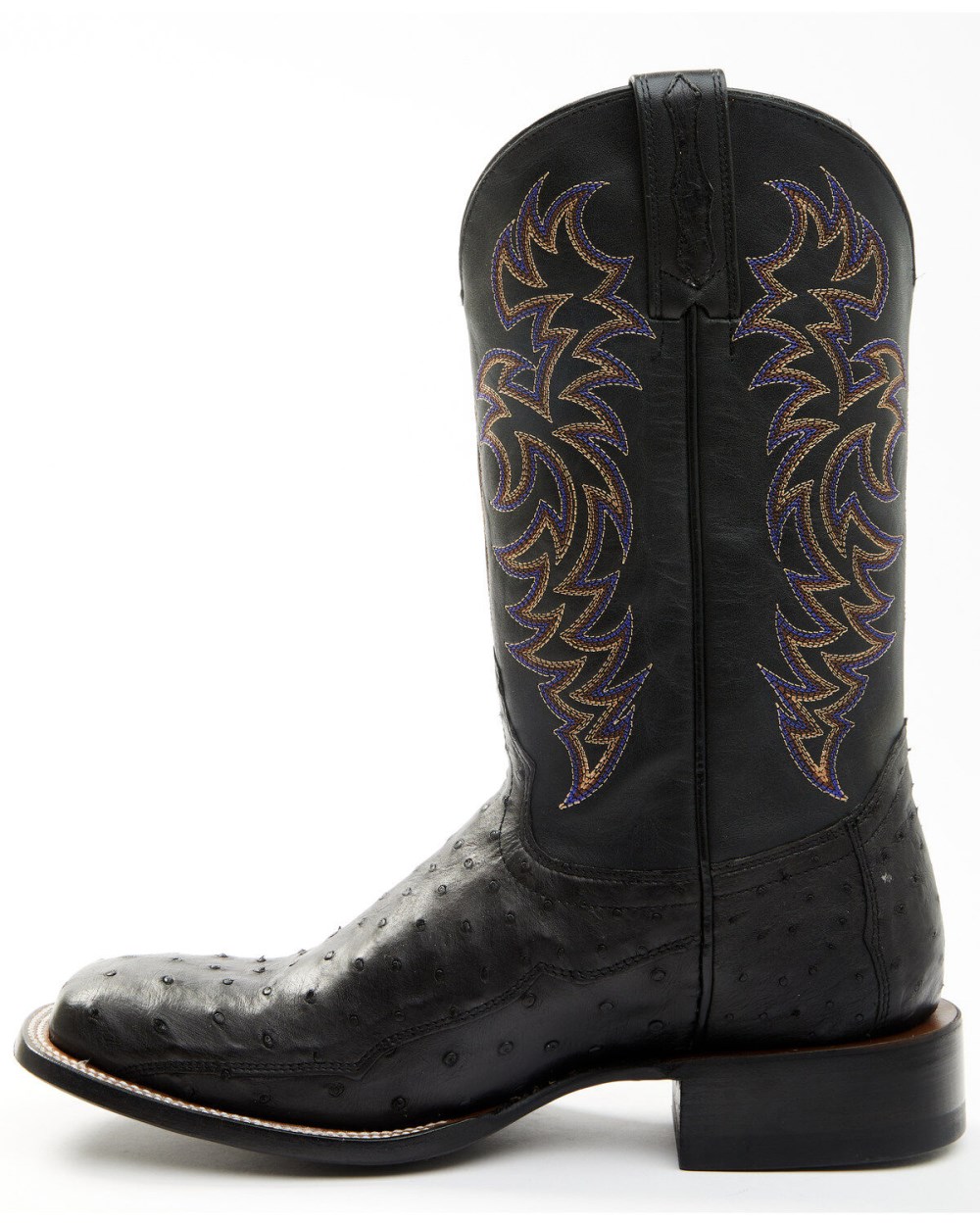 Cody James - Men's Exotic Full-Quill Ostrich Western Boots - Broad Square Toe | Black