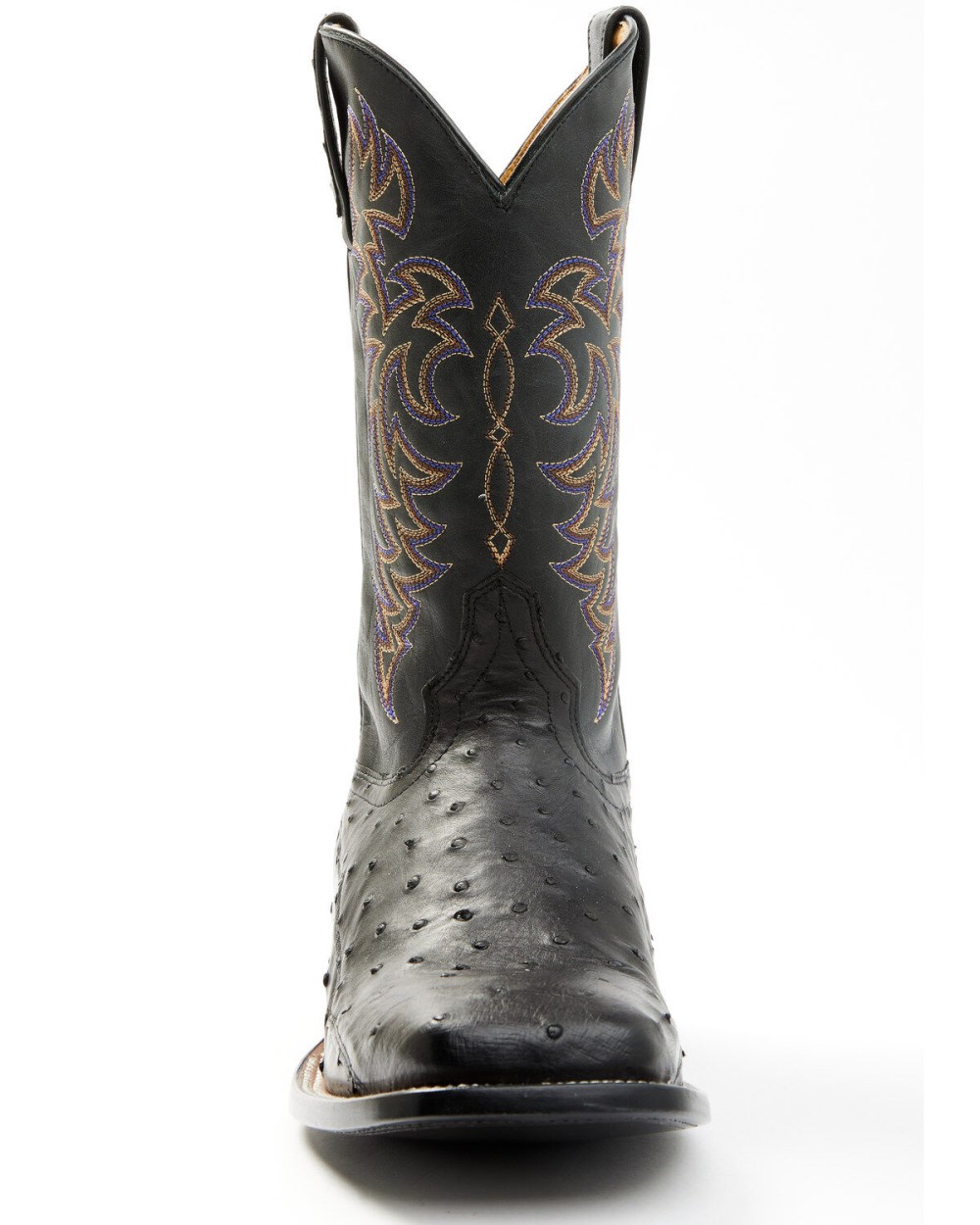 Cody James - Men's Exotic Full-Quill Ostrich Western Boots - Broad Square Toe | Black