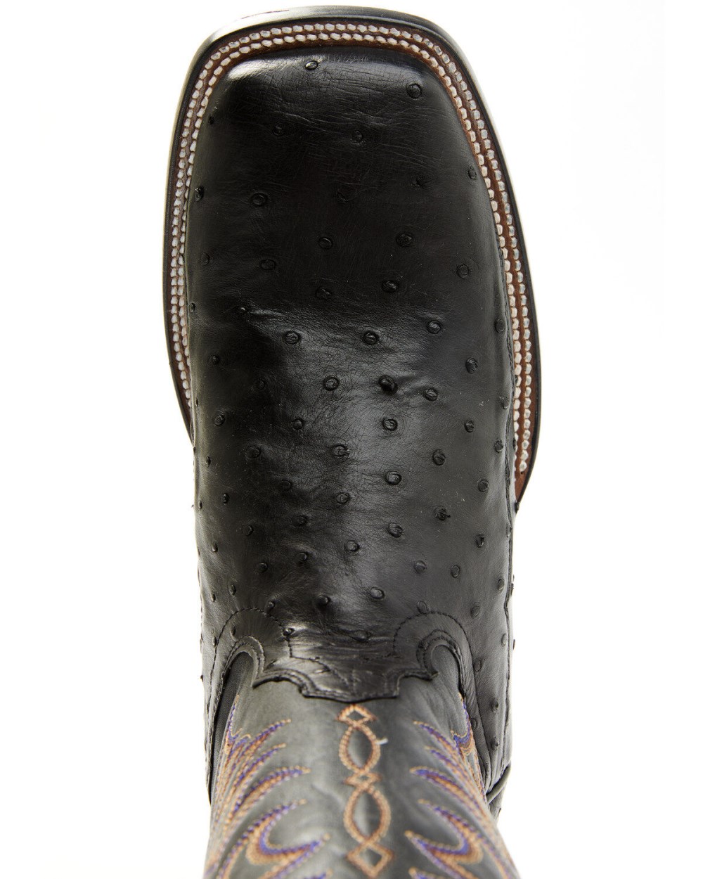 Cody James - Men's Exotic Full-Quill Ostrich Western Boots - Broad Square Toe | Black
