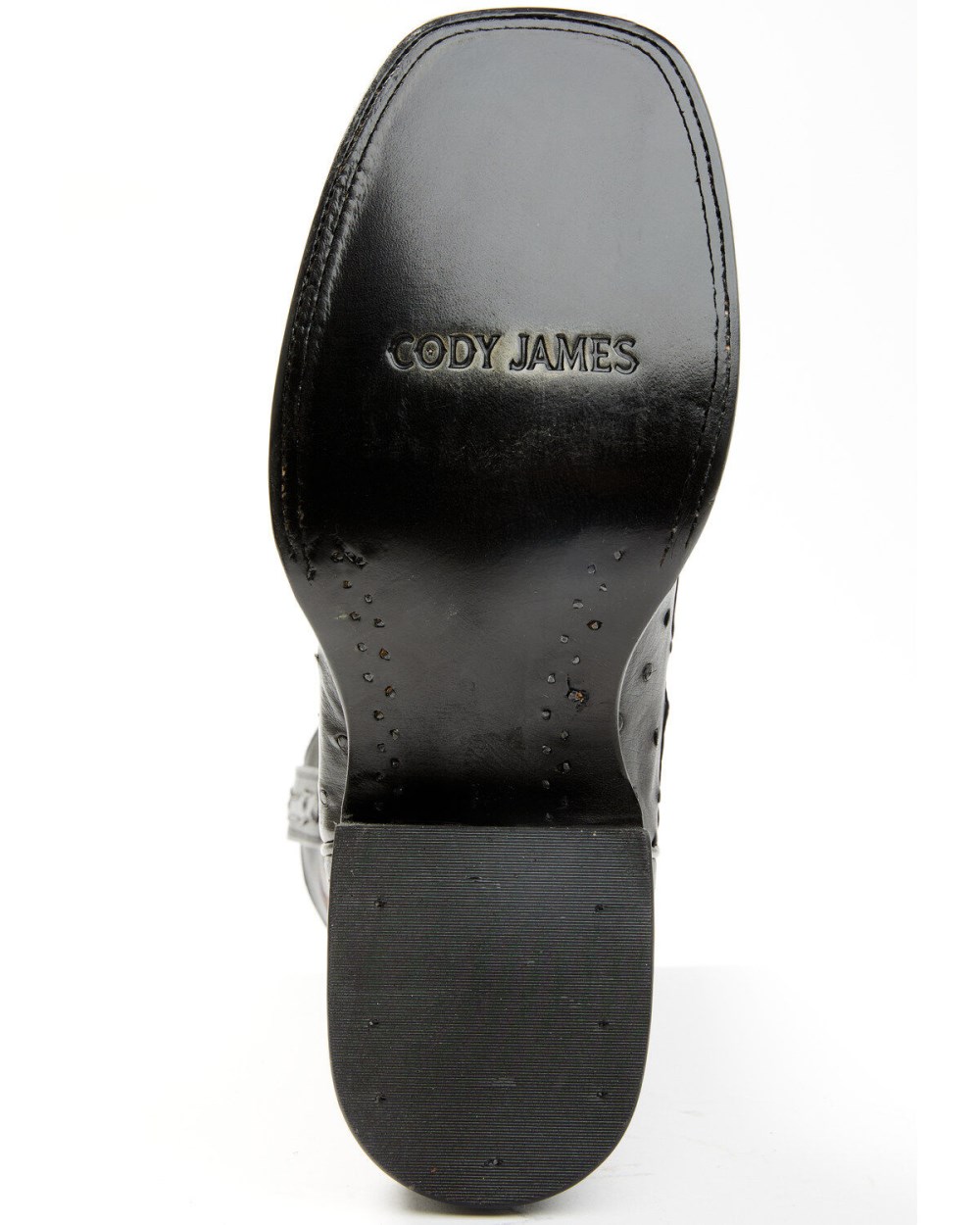 Cody James - Men's Exotic Full-Quill Ostrich Western Boots - Broad Square Toe | Black