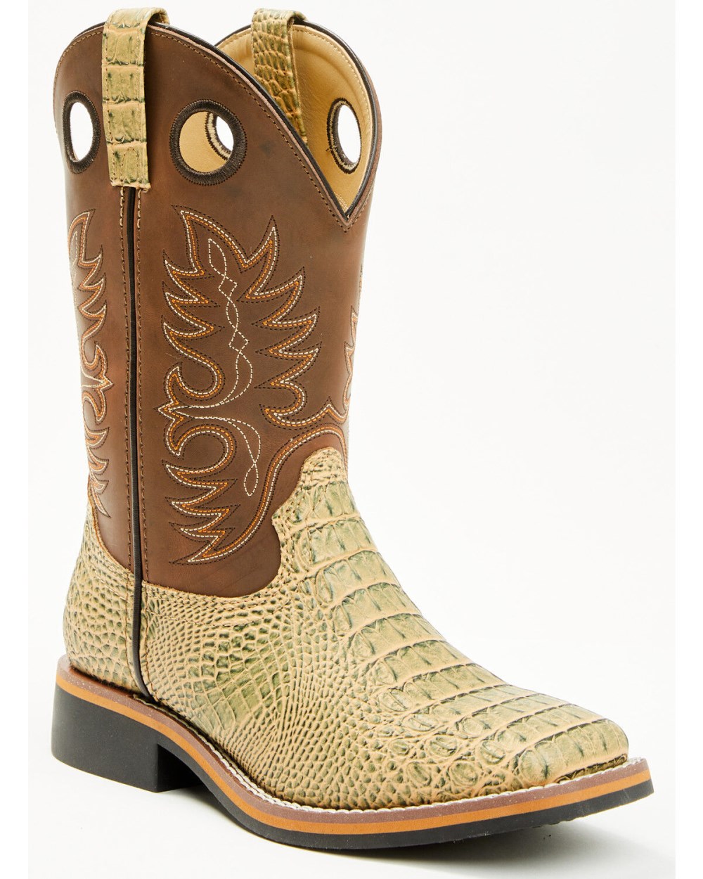 Cody James - Little Boys' Gator Print Western Boots - Broad Square Toe | Brown