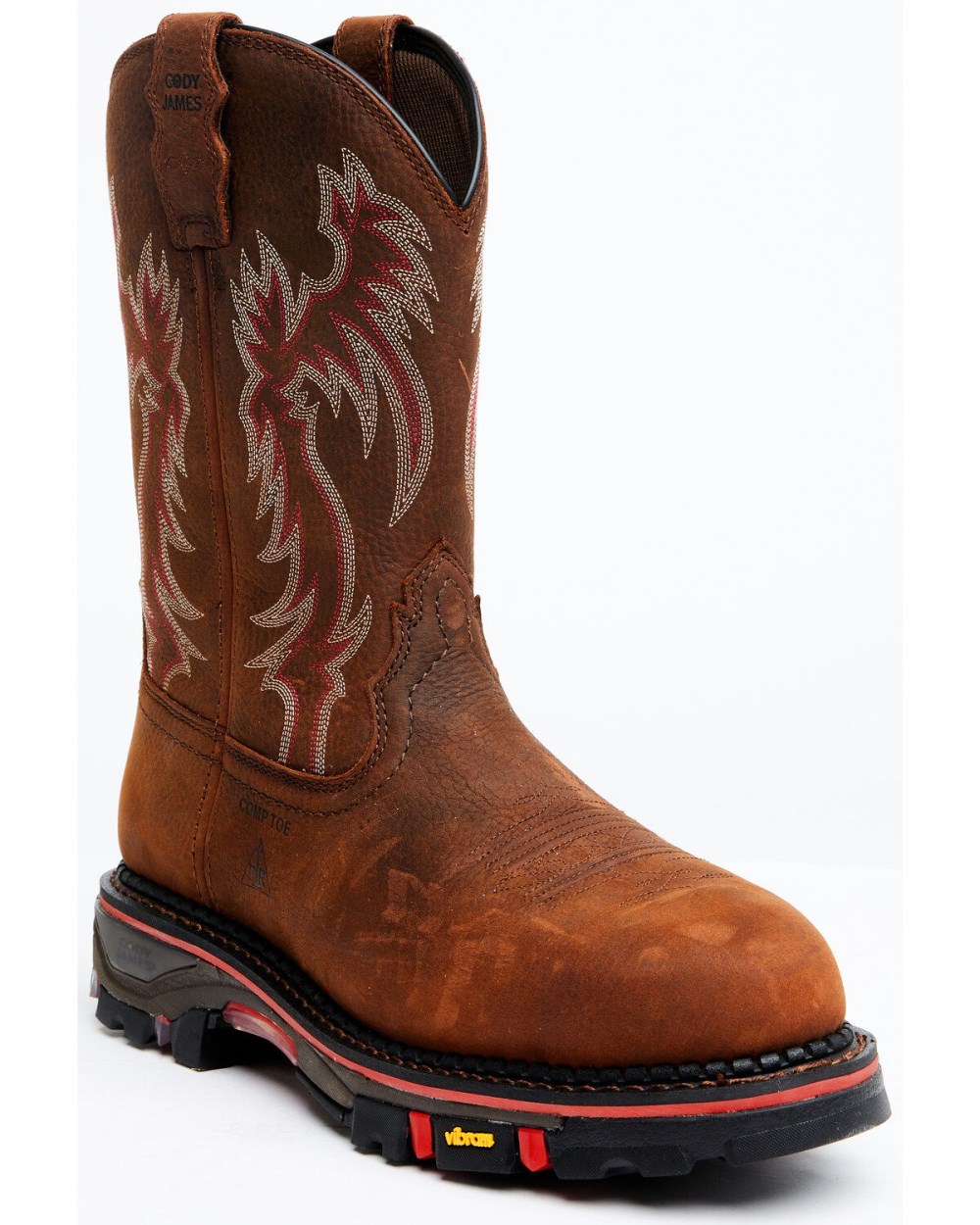 Cody James - Men's Decimator Dirty Dog Pull On Work Boots - Composite Toe | Brown