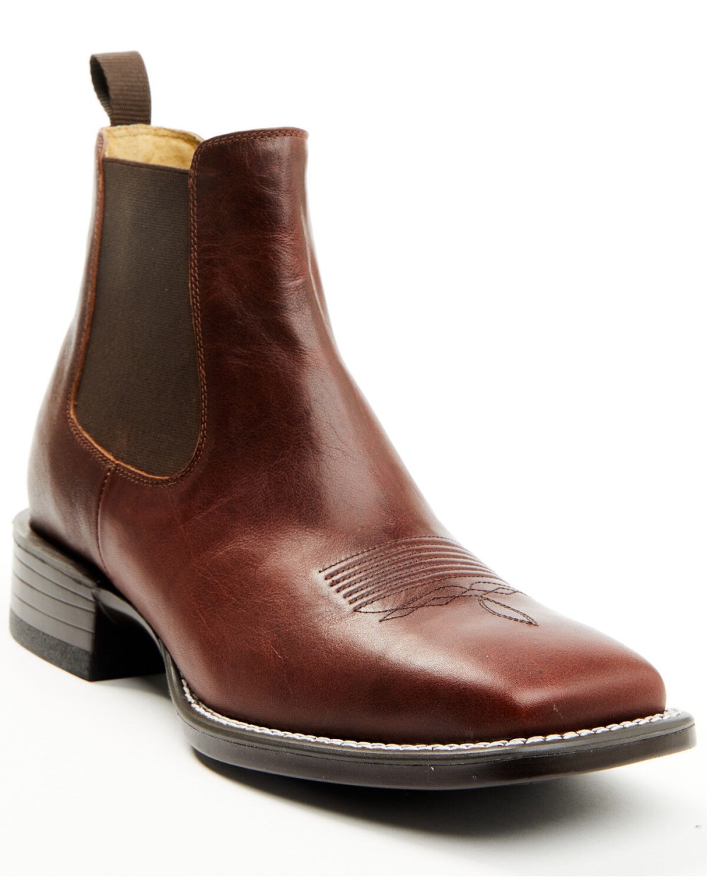 Cody James - Men's Jones Chelsea Boots - Broad Square Toe | Cognac