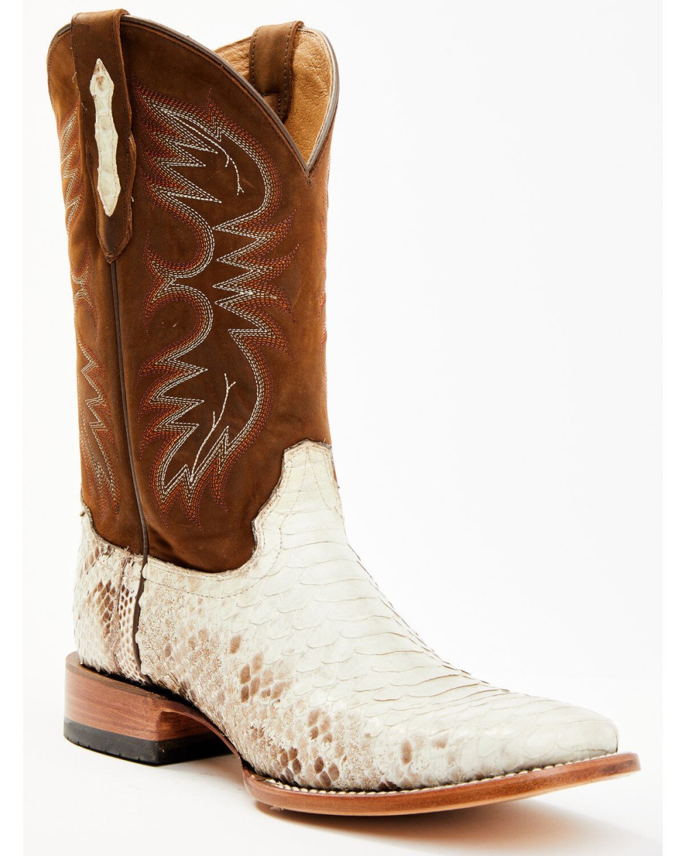 Cody James - Men's Bone Python Exotic Western Boot - Broad Square Toe | Brown