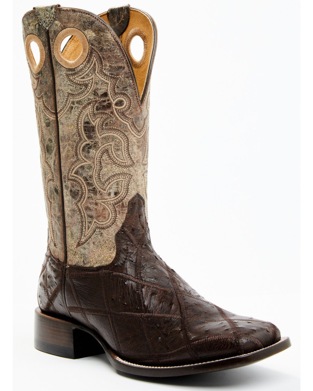 Cody James - Men's Exotic Full Quill Ostrich Western Boots - Broad Square Toe | Brown