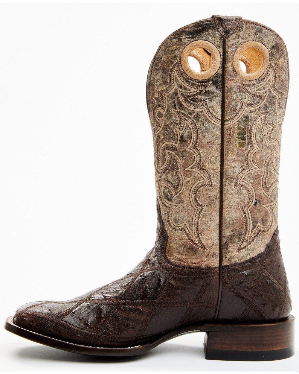 Cody James - Men's Exotic Full Quill Ostrich Western Boots - Broad Square Toe | Brown