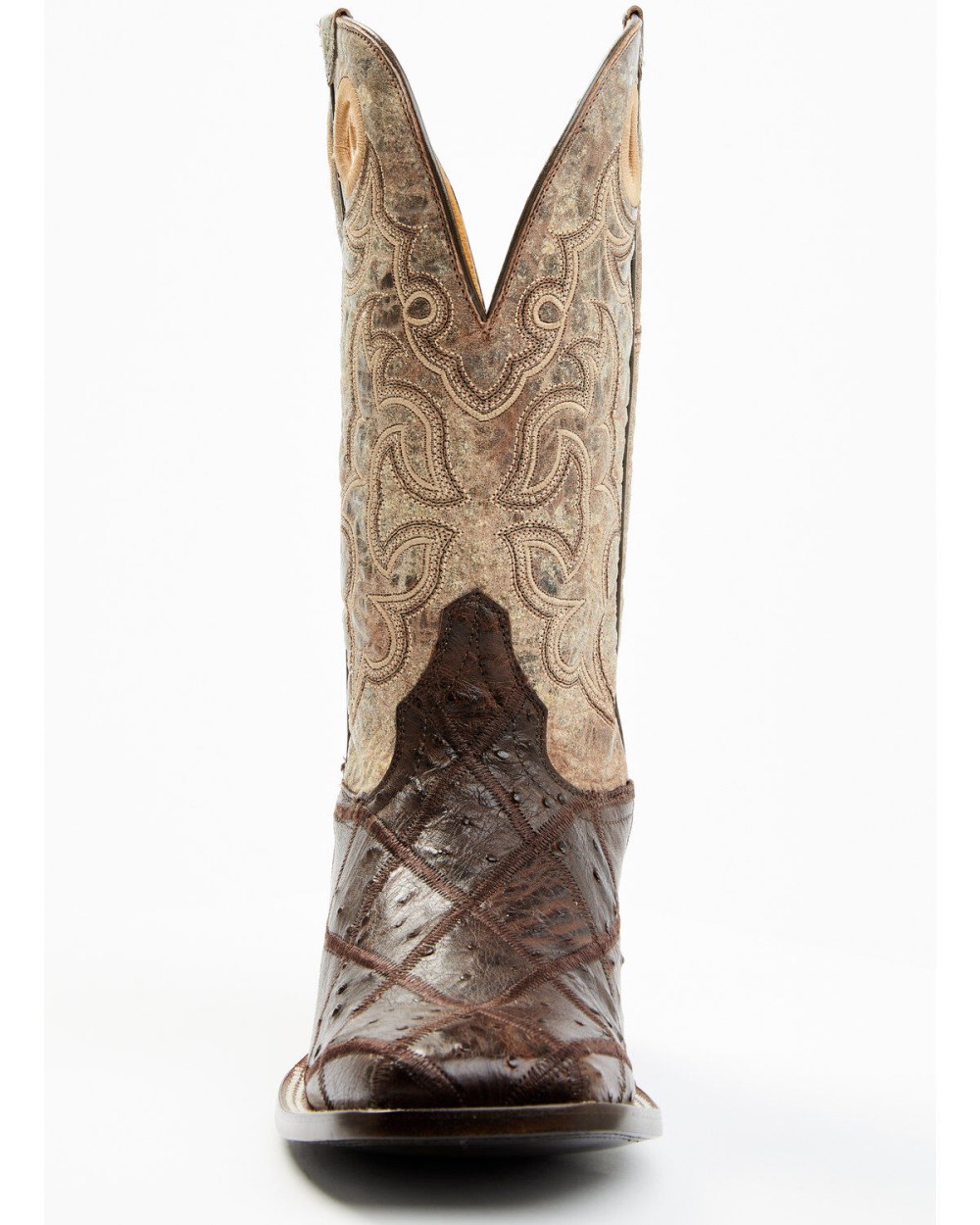 Cody James - Men's Exotic Full Quill Ostrich Western Boots - Broad Square Toe | Brown