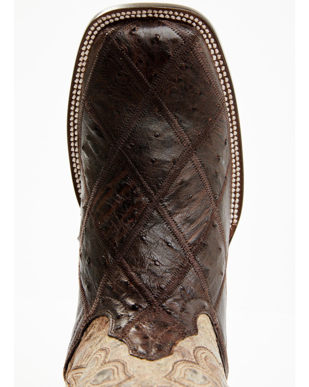 Cody James - Men's Exotic Full Quill Ostrich Western Boots - Broad Square Toe | Brown