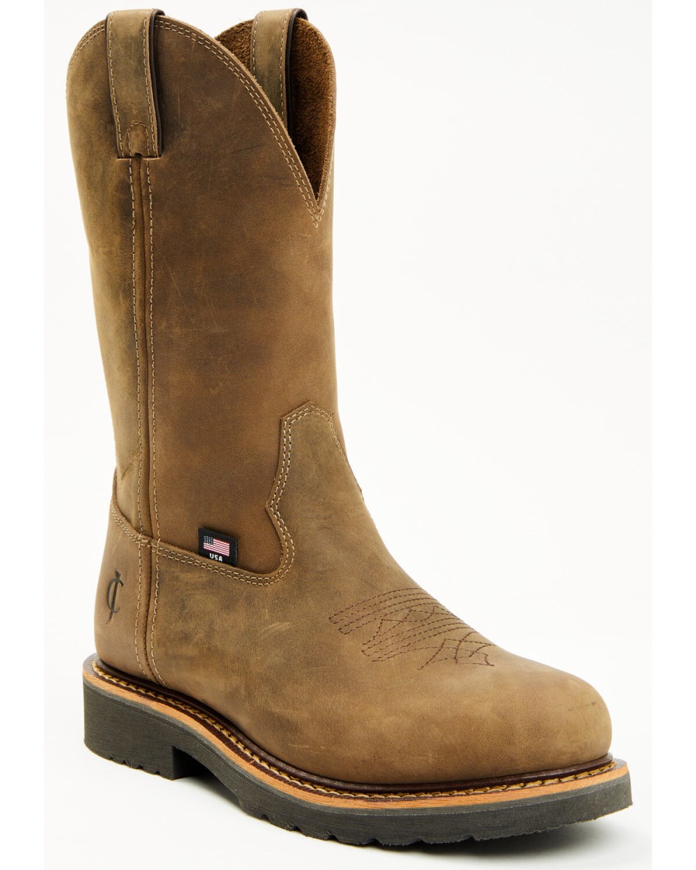 Cody James - Men's USA Pull-On Work Boots - Composite Toe | Brown