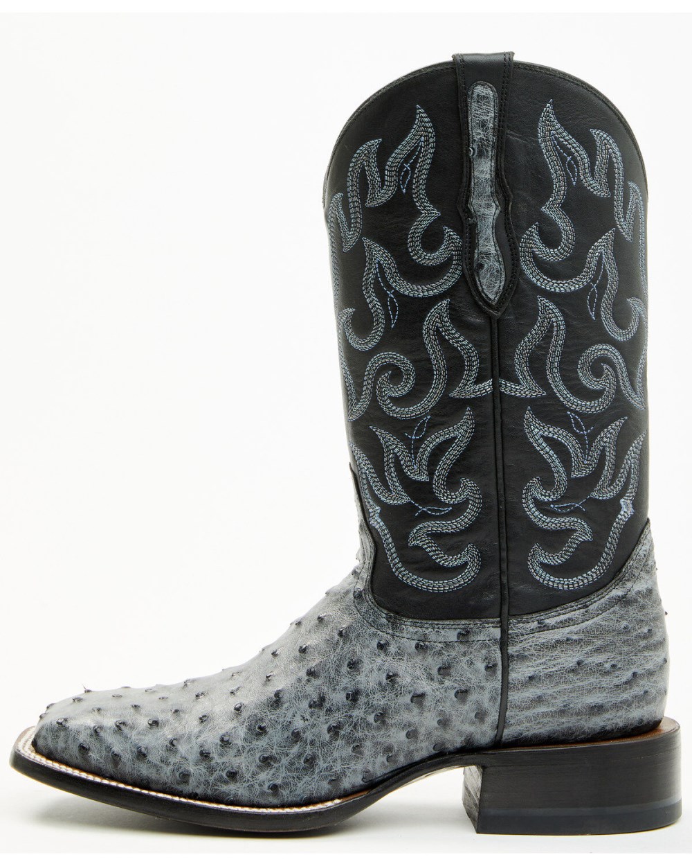 Cody James - Men's Exotic Full Quill Ostrich Western Boots - Broad Square Toe | Grey