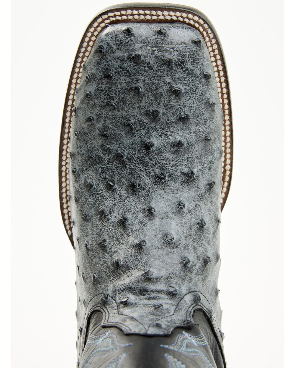 Cody James - Men's Exotic Full Quill Ostrich Western Boots - Broad Square Toe | Grey