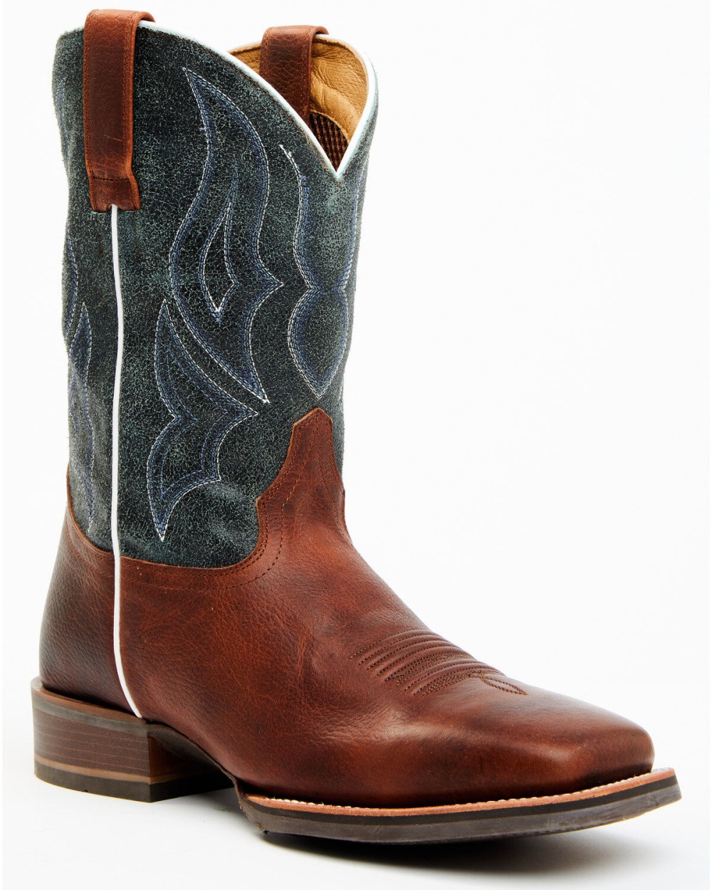 Cody James - Men's Xtreme Xero Gravity Western Performance Boots - Broad Square Toe | Brown/blue