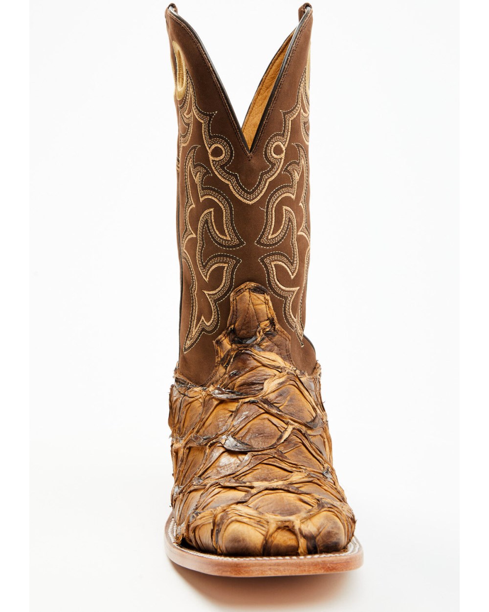 Cody James - Men's Exotic Pirarucu Western Boots - Broad Square Toe | Beige/khaki