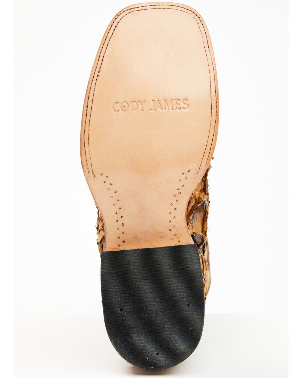 Cody James - Men's Exotic Pirarucu Western Boots - Broad Square Toe | Beige/khaki