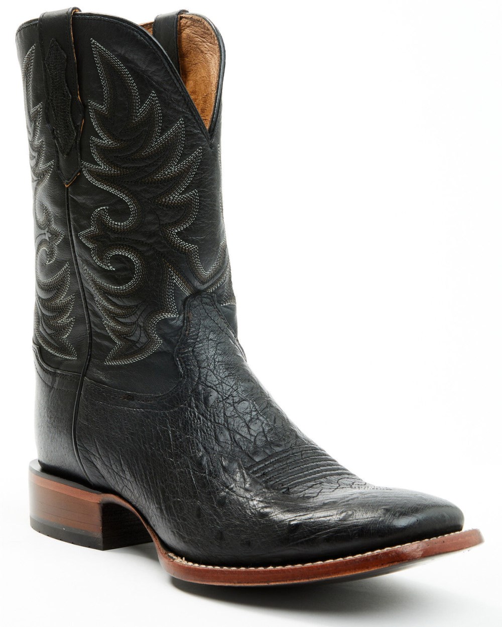 Cody James - Men's Exotic Full Quill Ostrich Western Boots - Broad Square Toe | Black
