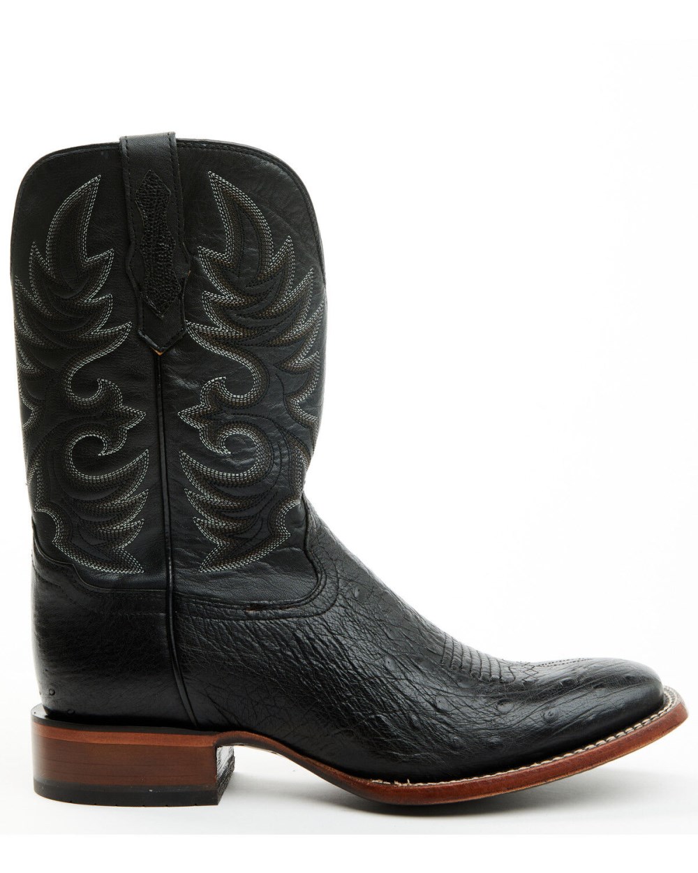 Cody James - Men's Exotic Full Quill Ostrich Western Boots - Broad Square Toe | Black