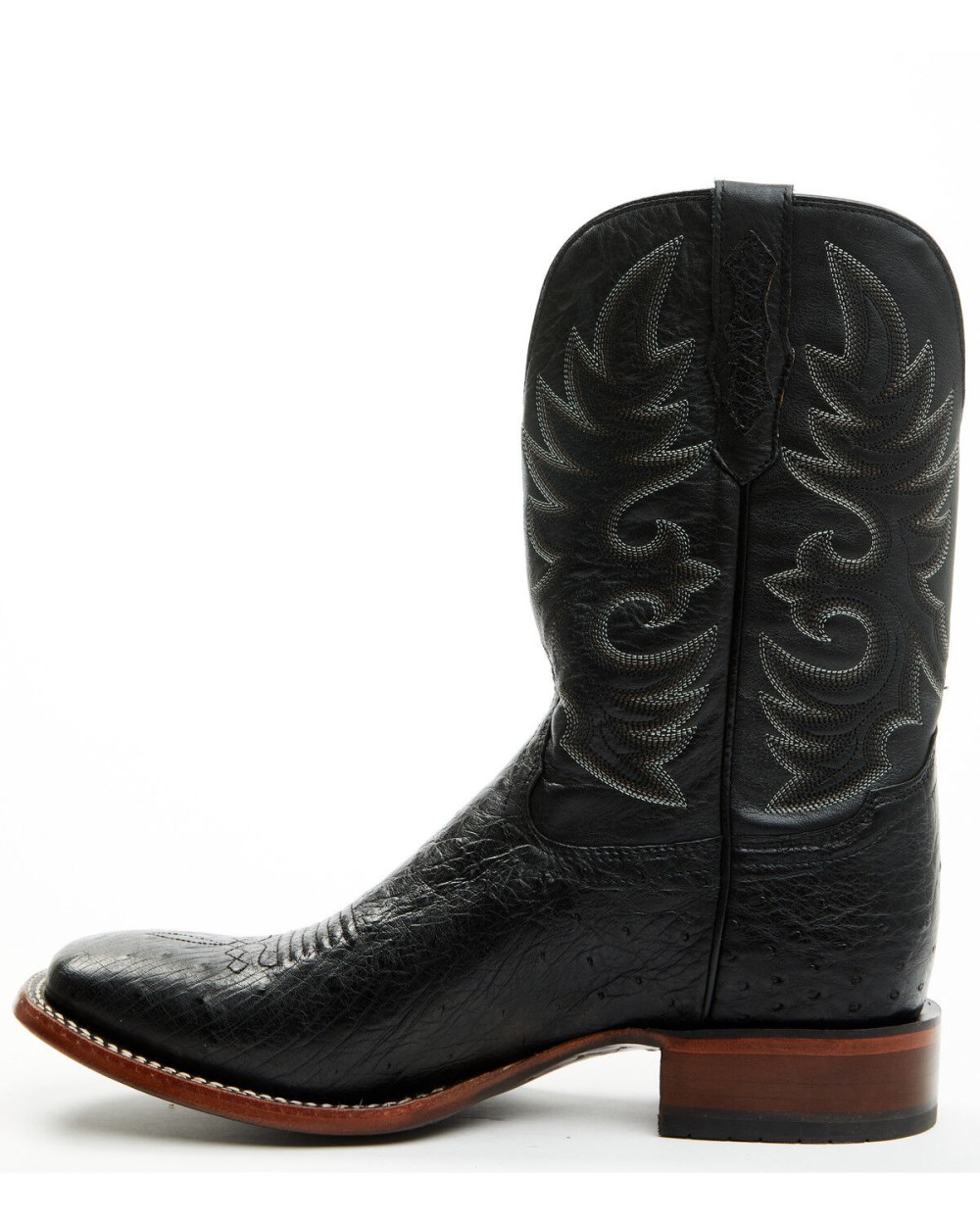 Cody James - Men's Exotic Full Quill Ostrich Western Boots - Broad Square Toe | Black