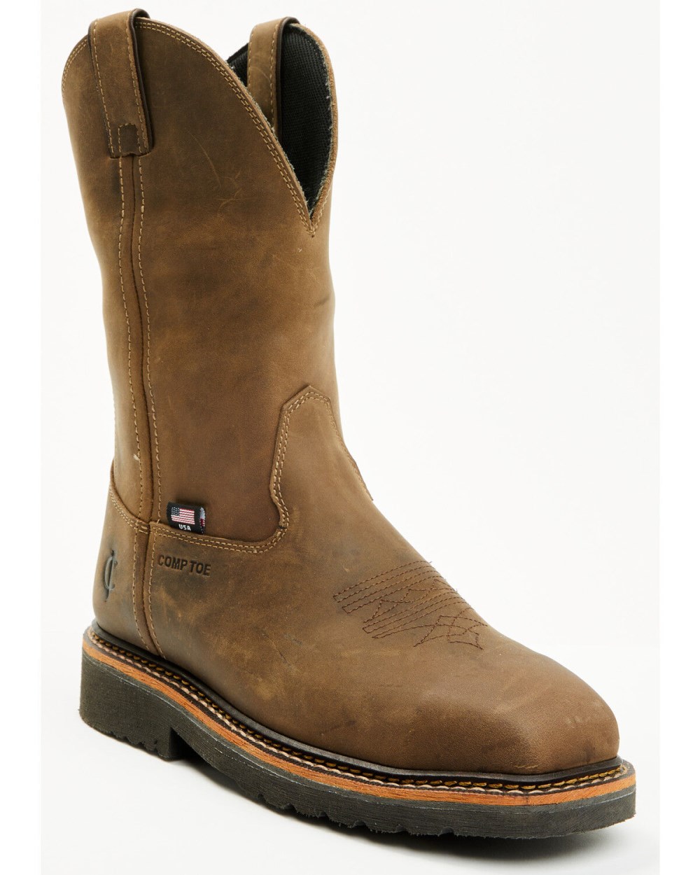 Cody James - Men's Pull-On Waterproof Work Boots - Composite Toe | Brown
