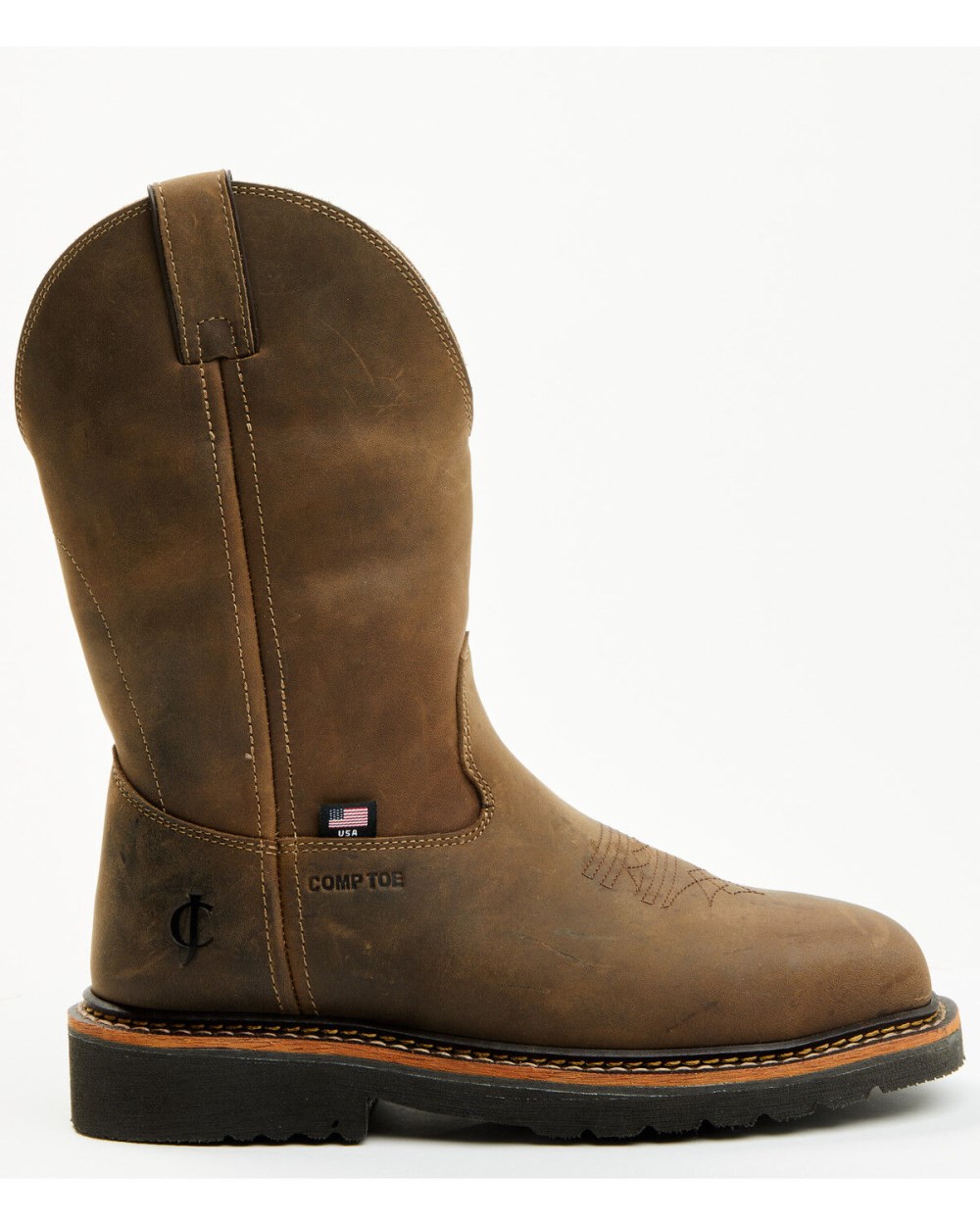 Cody James - Men's Pull-On Waterproof Work Boots - Composite Toe | Brown