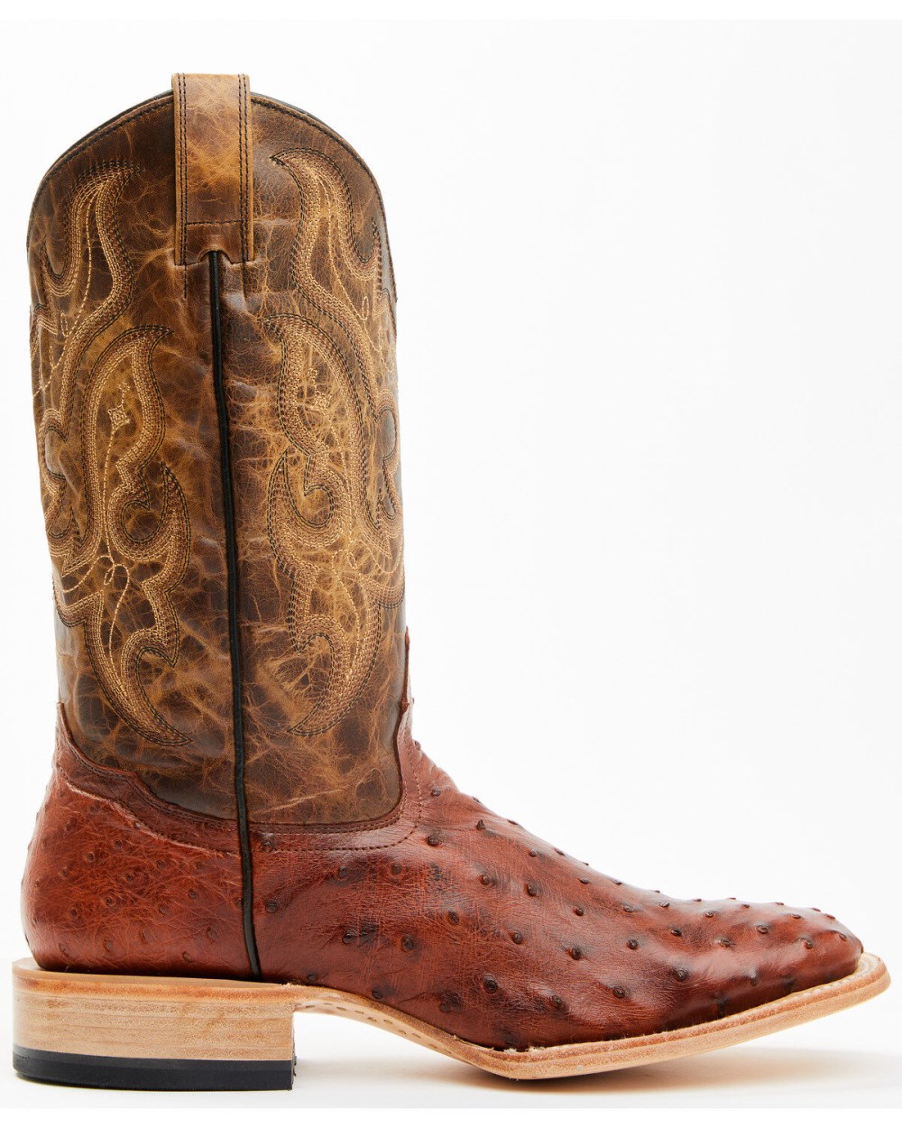 Cody James - Men's Exotic Full Quill Ostrich Western Boots - Broad Square Toe | Brown