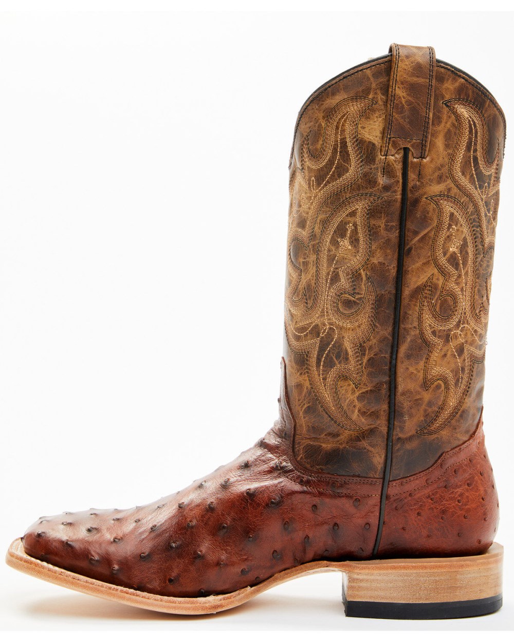 Cody James - Men's Exotic Full Quill Ostrich Western Boots - Broad Square Toe | Brown