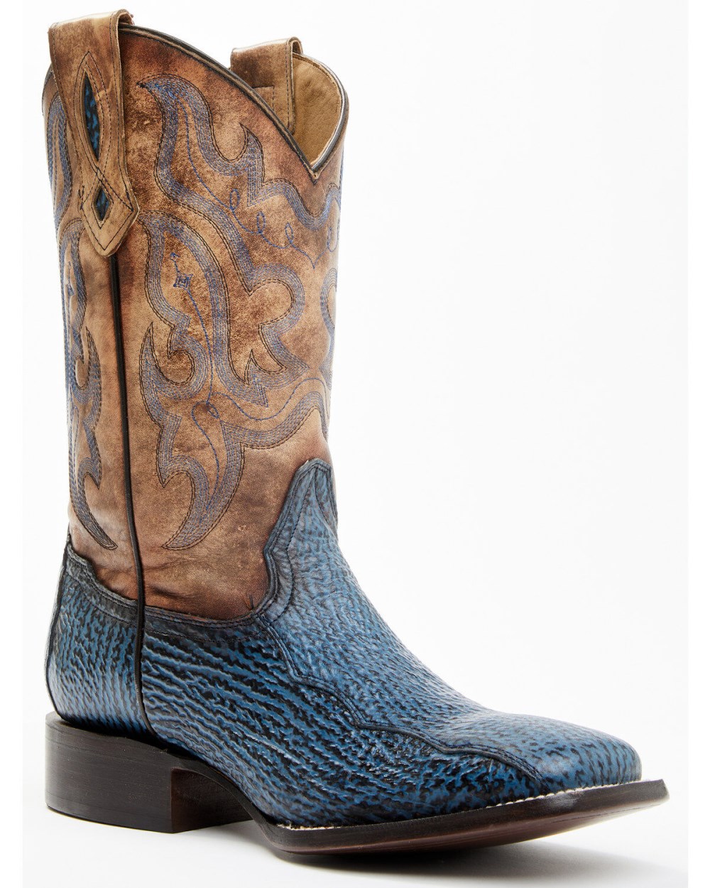 Cody James - Men's Exotic Shark Western Boots - Broad Square Toe | Blue