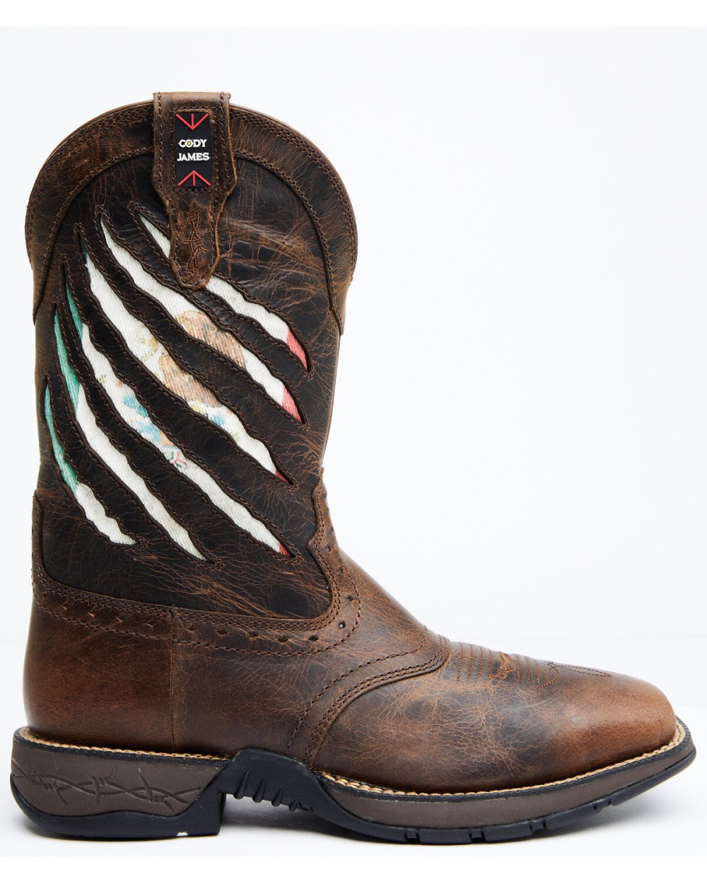 Cody James - Men's Scratch Mexico Flag Lite Performance Western Boots - Broad Square Toe | Brown