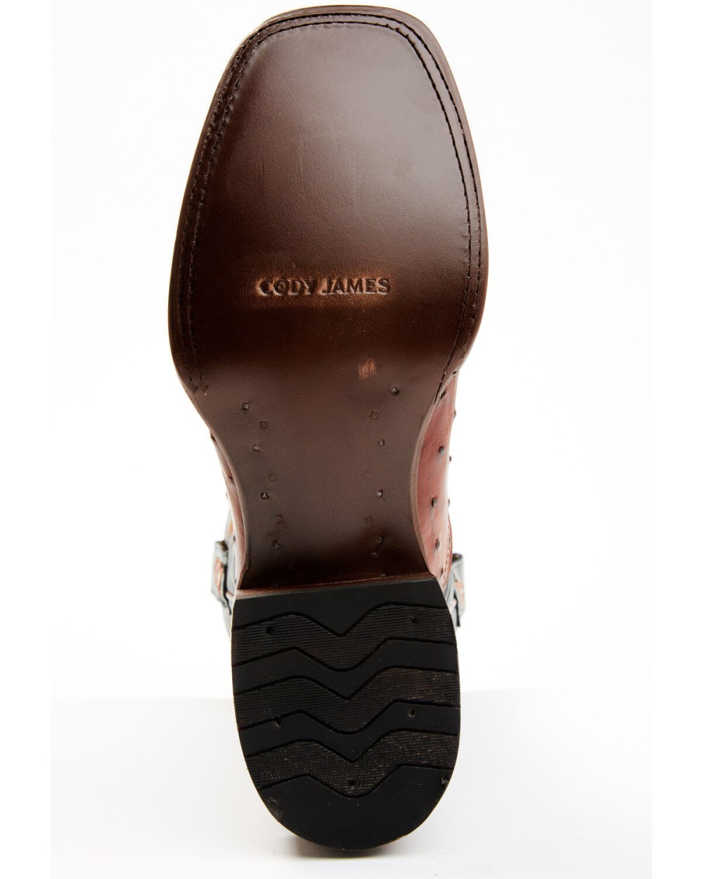 Cody James - Men's Exotic Full-Quill Ostrich Western Boots - Broad Square Toe | Cognac