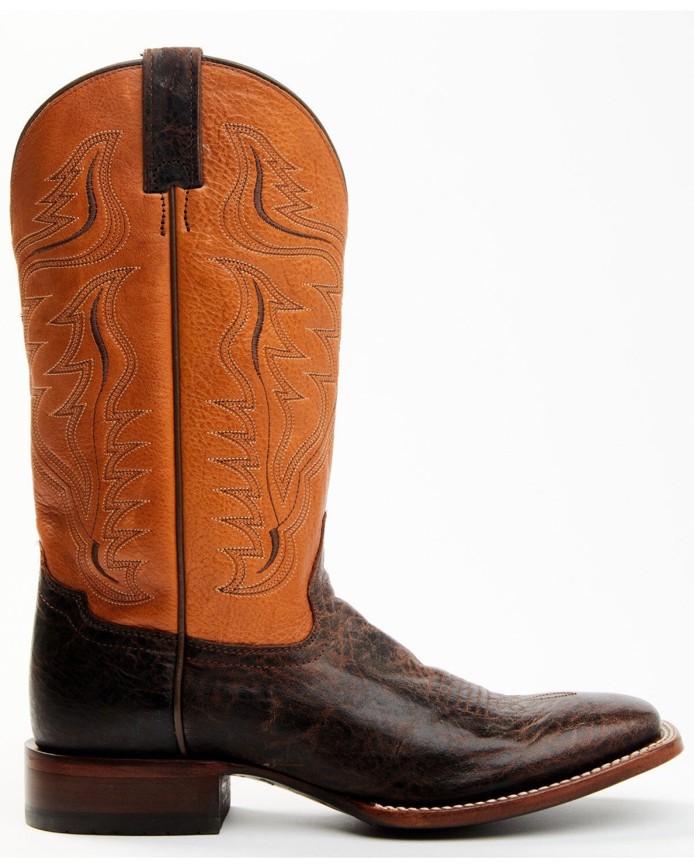 Cody James - Men's Melbourne Cognac Leather Western Boots - Broad Square Toe | Orange