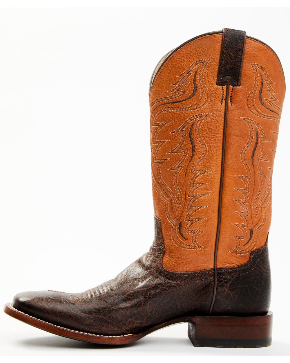 Cody James - Men's Melbourne Cognac Leather Western Boots - Broad Square Toe | Orange