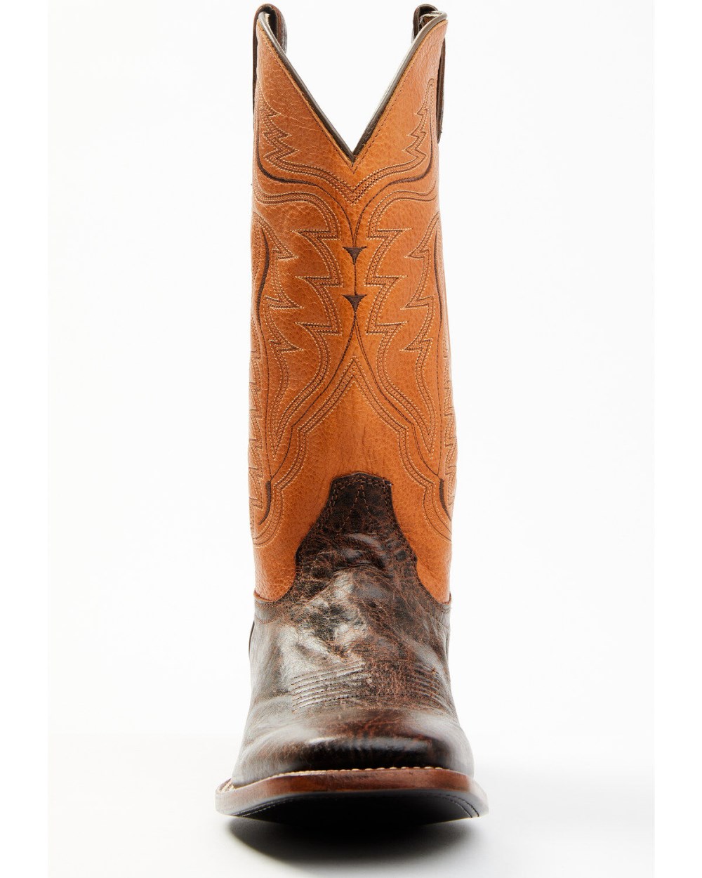 Cody James - Men's Melbourne Cognac Leather Western Boots - Broad Square Toe | Orange