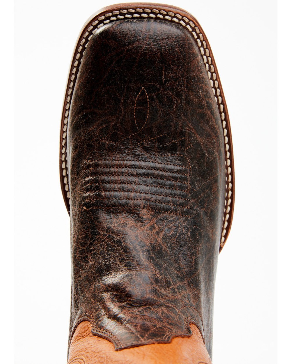 Cody James - Men's Melbourne Cognac Leather Western Boots - Broad Square Toe | Orange