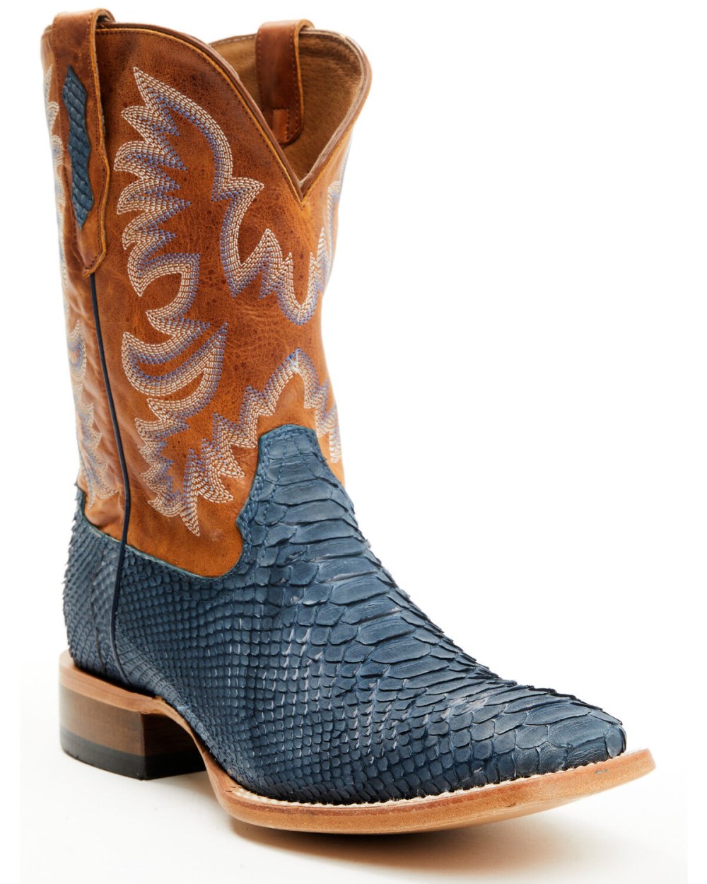Cody James - Men's Exotic Python Vulturno Western Boots - Broad Square Toe | Blue