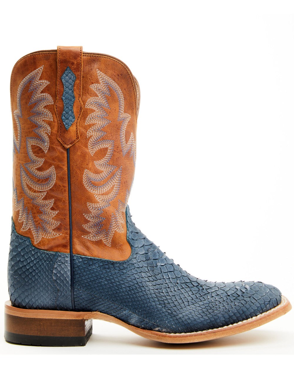 Cody James - Men's Exotic Python Vulturno Western Boots - Broad Square Toe | Blue