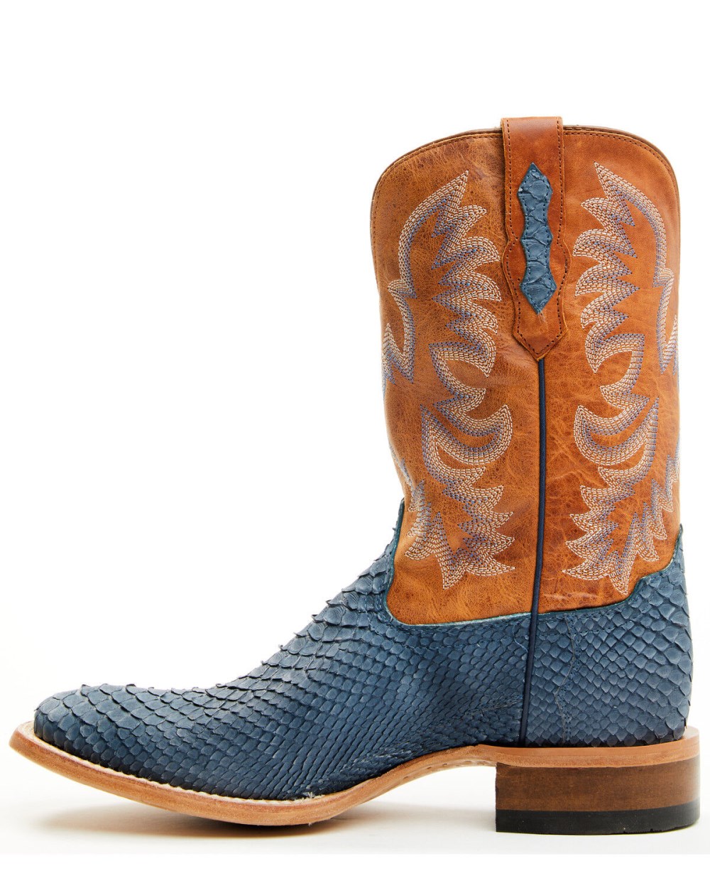 Cody James - Men's Exotic Python Vulturno Western Boots - Broad Square Toe | Blue