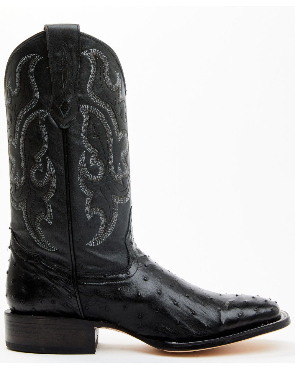 Cody James - Men's Exotic Full Quill Ostrich Western Boots - Broad Square Toe | Black