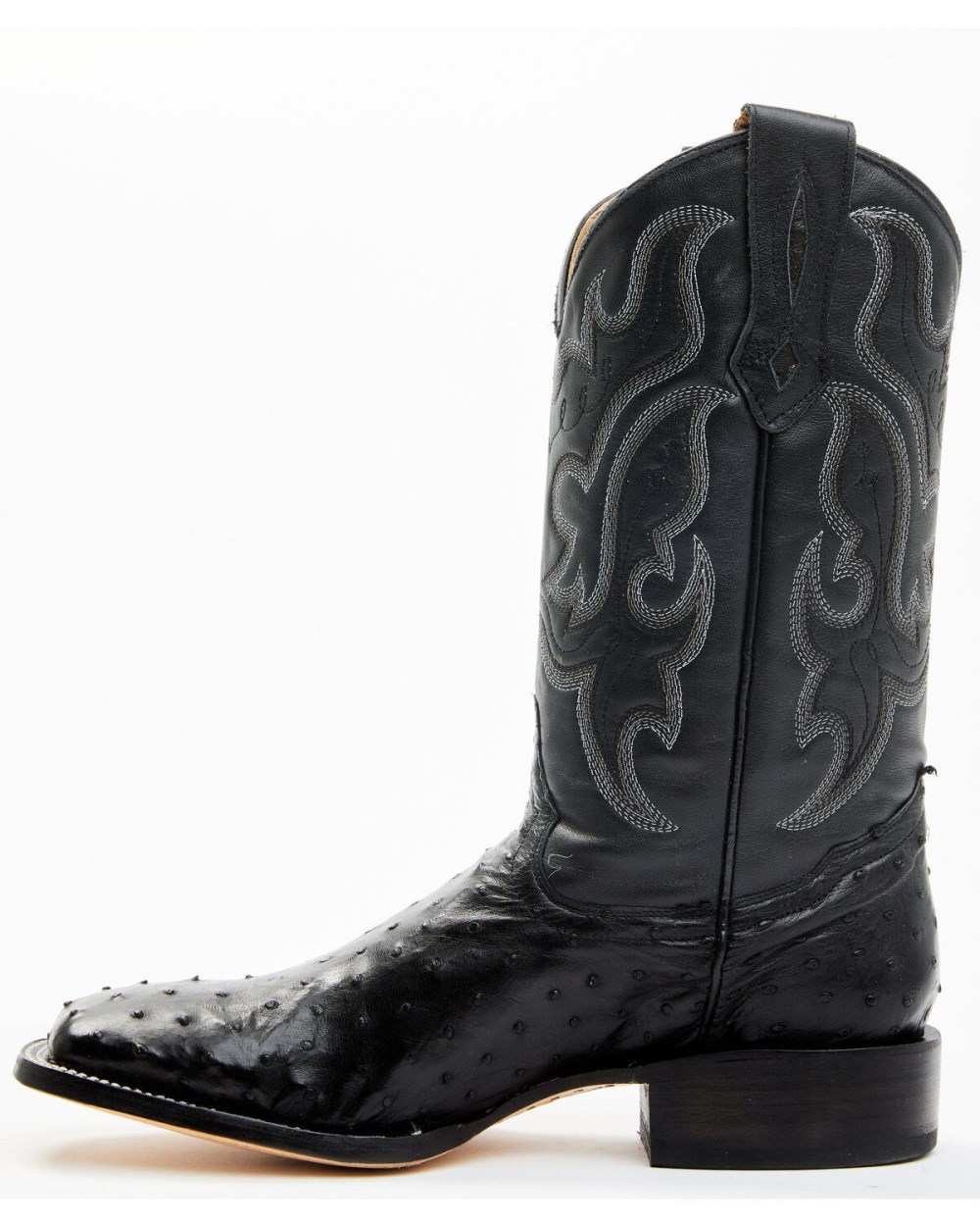 Cody James - Men's Exotic Full Quill Ostrich Western Boots - Broad Square Toe | Black
