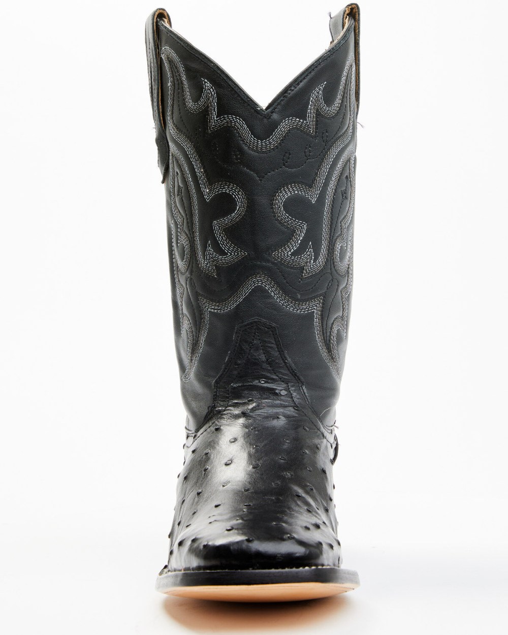 Cody James - Men's Exotic Full Quill Ostrich Western Boots - Broad Square Toe | Black