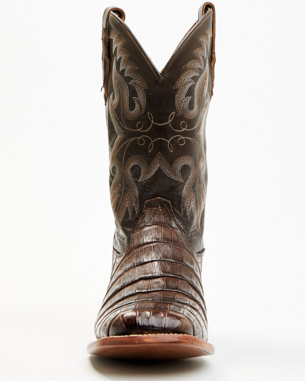 Cody James - Men's Exotic Caiman Tail Skin Western Boots - Broad Square Toe | Dark Brown