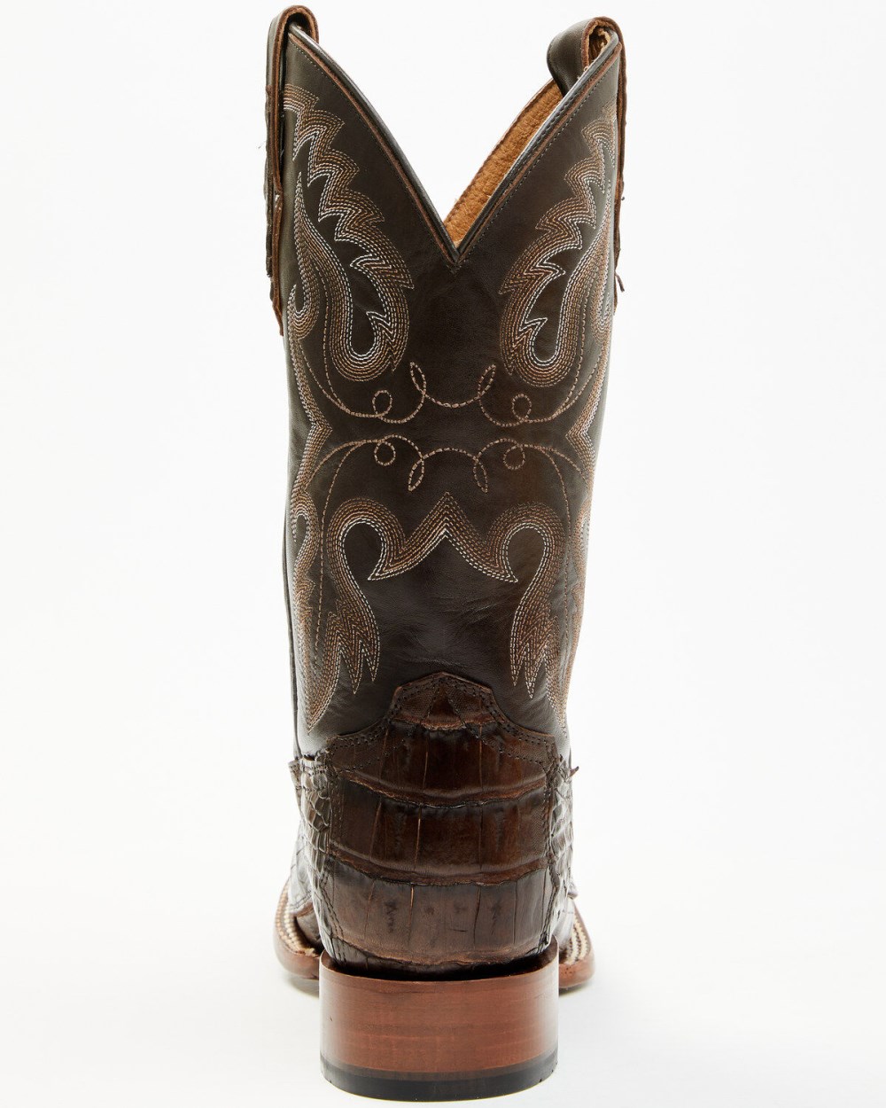 Cody James - Men's Exotic Caiman Tail Skin Western Boots - Broad Square Toe | Dark Brown