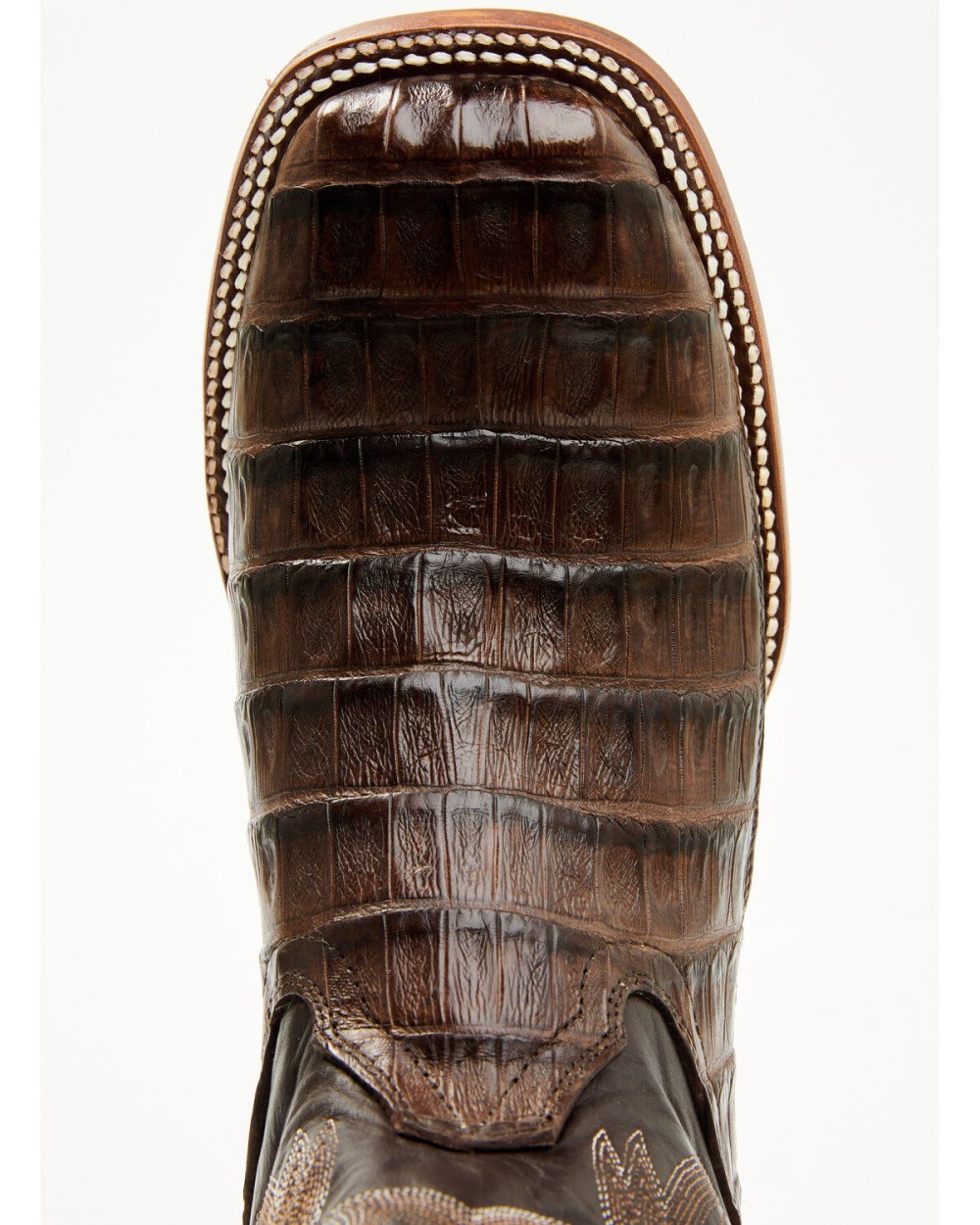 Cody James - Men's Exotic Caiman Tail Skin Western Boots - Broad Square Toe | Dark Brown