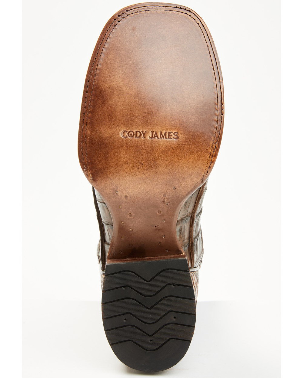 Cody James - Men's Exotic Caiman Tail Skin Western Boots - Broad Square Toe | Dark Brown