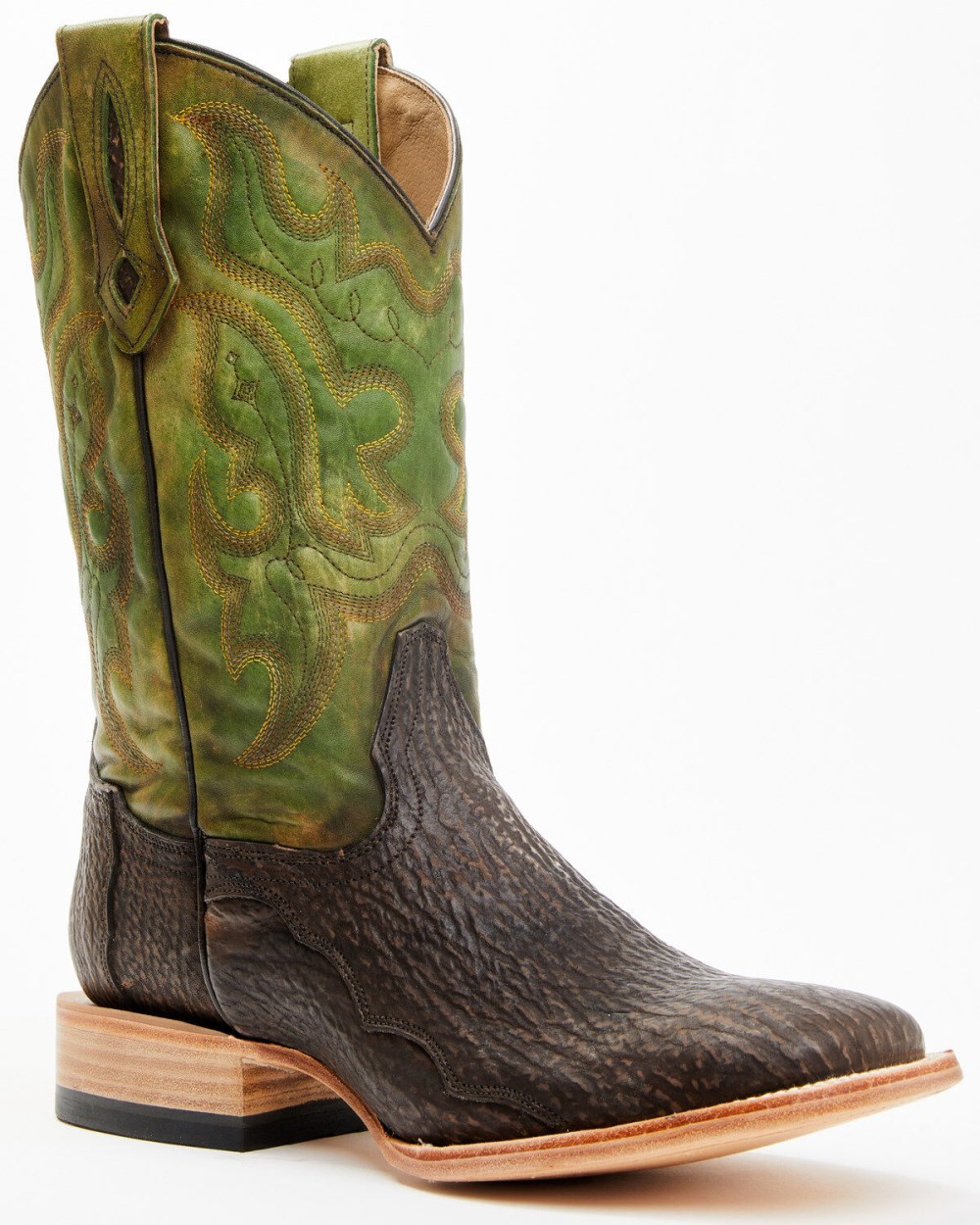 Cody James - Men's Exotic Shark Western Boots - Broad Square Toe | Green