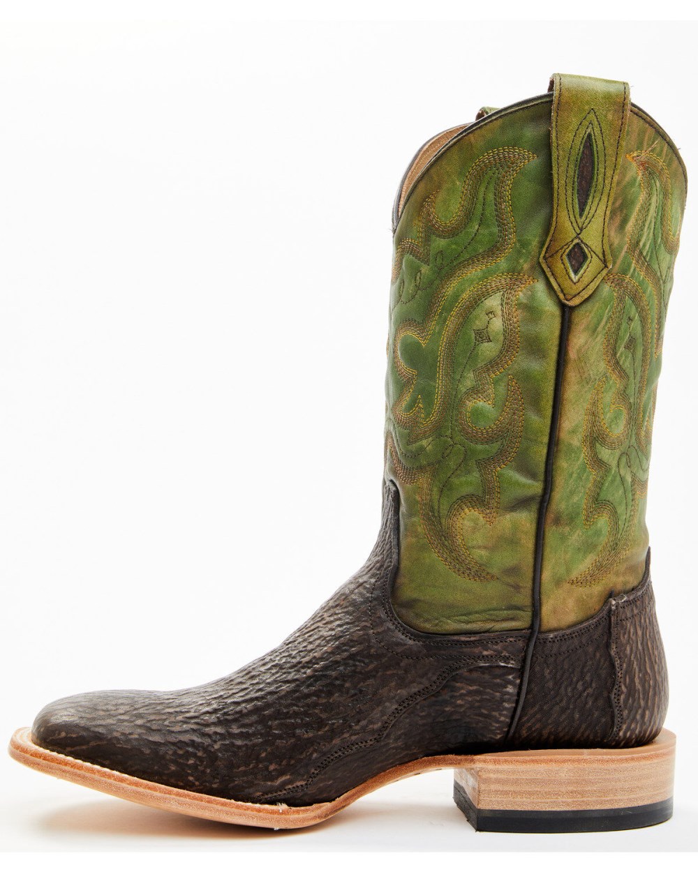 Cody James - Men's Exotic Shark Western Boots - Broad Square Toe | Green