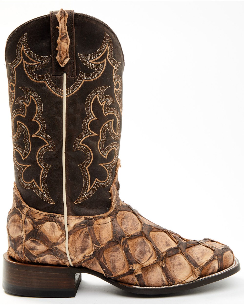 Cody James - Men's Exotic Pirarucu Western Boots - Broad Square Toe | Chocolate
