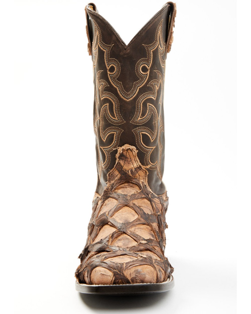 Cody James - Men's Exotic Pirarucu Western Boots - Broad Square Toe | Chocolate