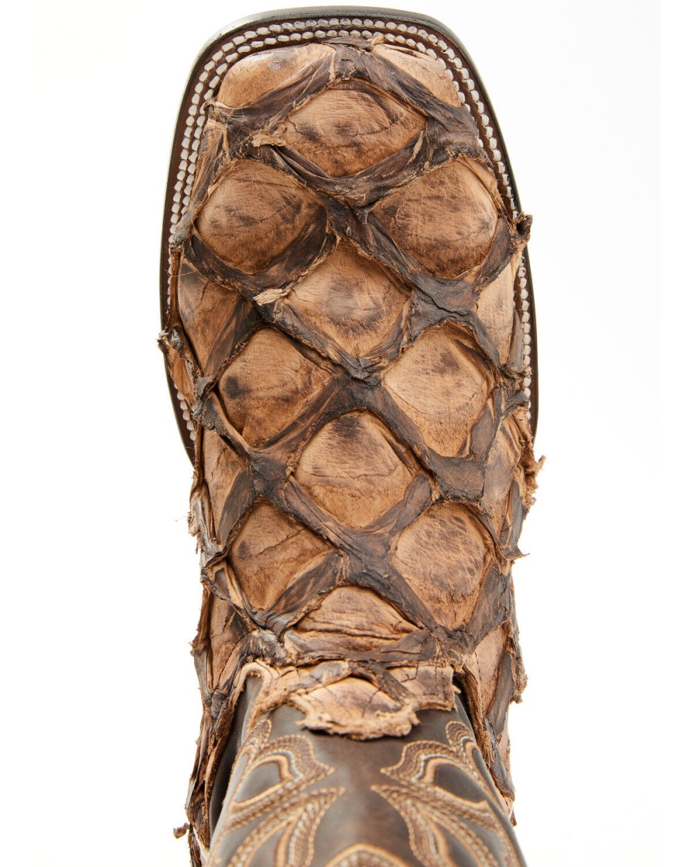 Cody James - Men's Exotic Pirarucu Western Boots - Broad Square Toe | Chocolate