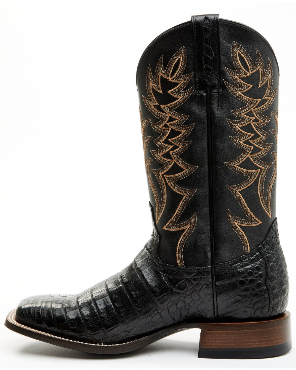 Cody James - Men's Exotic Caiman Belly Western Boots - Broad Square Toe | Black