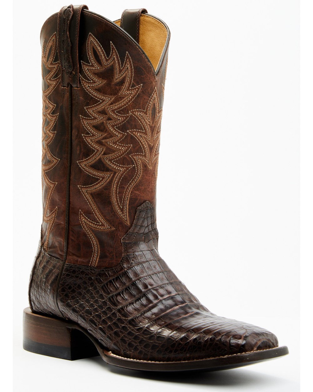 Cody James - Men's Exotic Caiman Belly Western Boots - Broad Square Toe | Brown